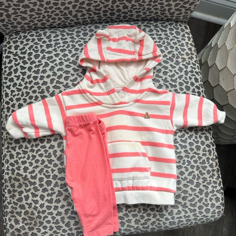 GAP Pink and White Striped Kids Matching Set